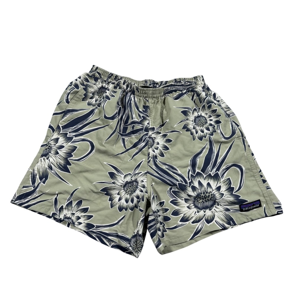 Patagonia Baggies Shorts Mens XS Green Floral 5" Inseam Swim Trunks Gorpcore